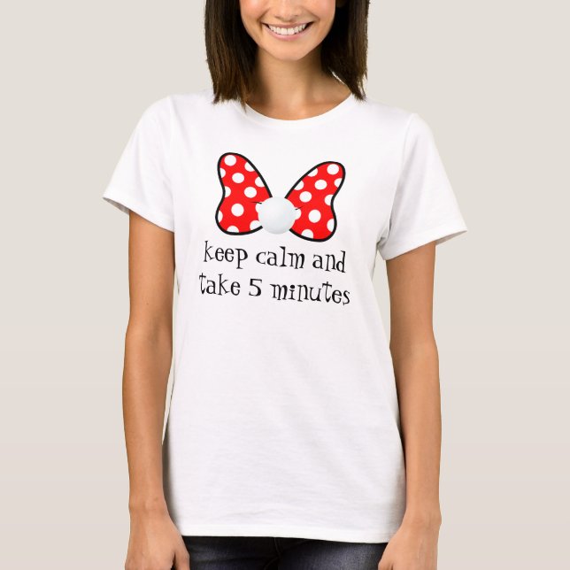 Camiseta Red polka dots vibrant Ribbon (Frente)