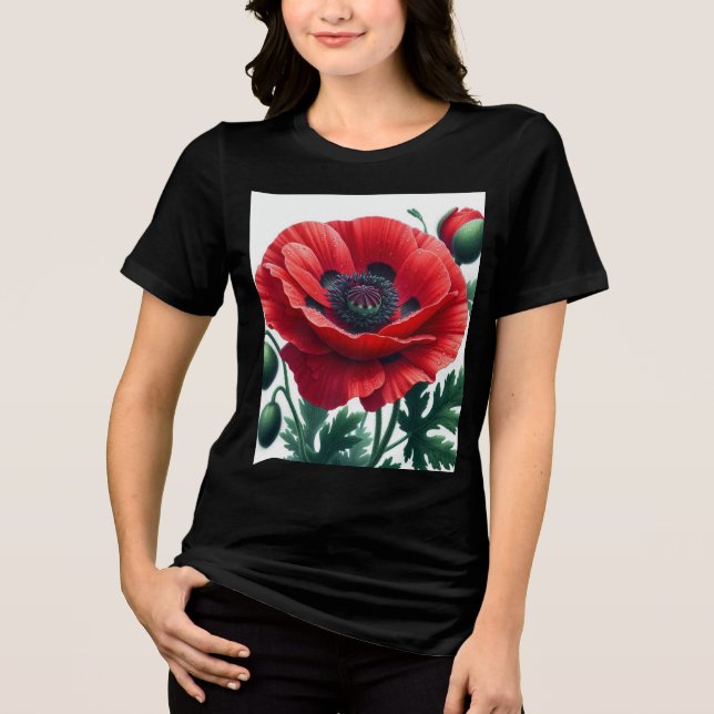 Camiseta Red Poppy Floral (Frente)
