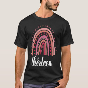 Camiseta Red Rainbow, 13 Anos De Idade, 13 Birthda