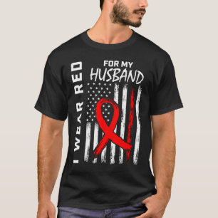 Camiseta Red Ribbon Husband Heart Disease Awarness América