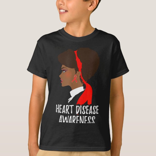 Camiseta Red Ribbon Month _ National Heart Disease Awarenes (Frente)