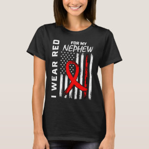 Camiseta Red Ribbon Nephew Heart Disease Awarness American
