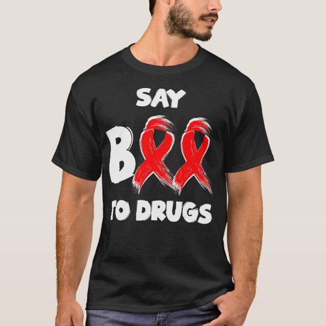 Camiseta Red Ribbon Week Say BOO To Drugs Say Yes To Hallow (Frente)