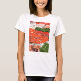 Camiseta Red Roofs Praga Cityscape Paper Collart na Repúbli