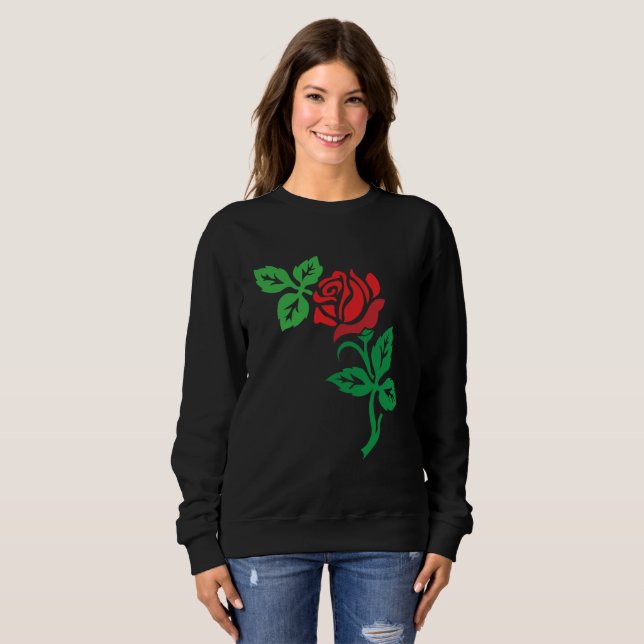 Camiseta Red Rose Flower Design – Classic Floral Beauty (Frente Completa)