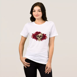 Camiseta Red Rose Skull | Gothic Halloween Tee