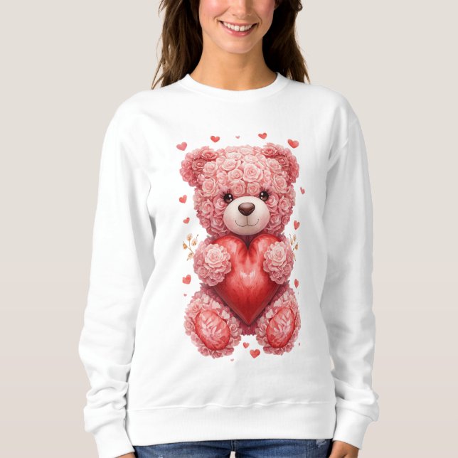 Camiseta “Red Rose Teddy Bear – Cute Valentine Gift for Her (Frente)