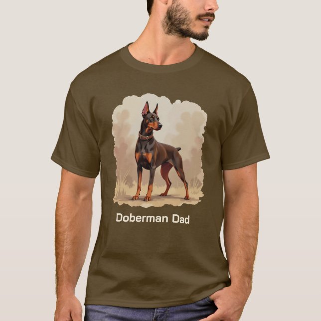 Camiseta Red Rust Brown Doberman Pinscher Dog Dad (Frente)