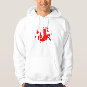 Camiseta "Red Seahorse", com capuz branco de Dimon