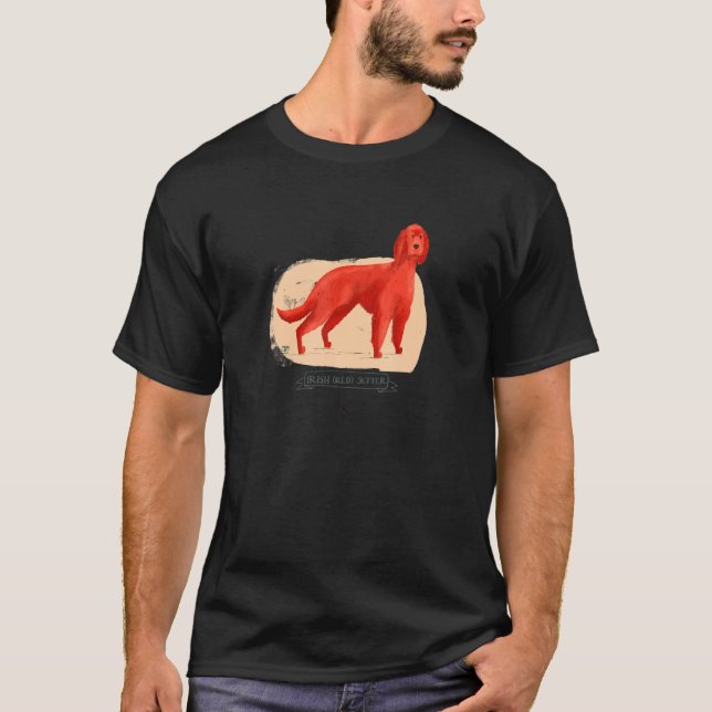 Camiseta Red Setter Irish Setter Dog Ilustrado (Frente)