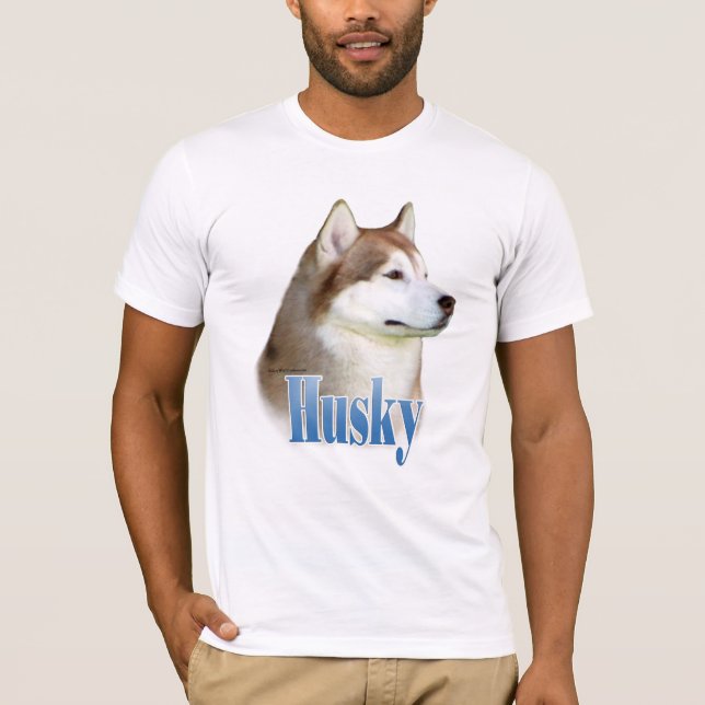 Camiseta Red Siberian Husky Name (Frente)