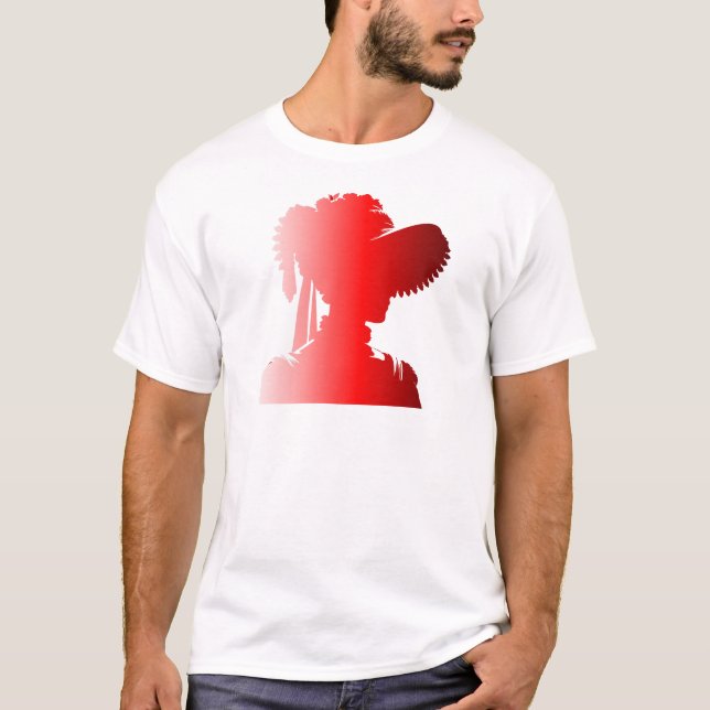 Camiseta Red Silhouette 1800s Fashion Inglaterra Mulher 2 (Frente)