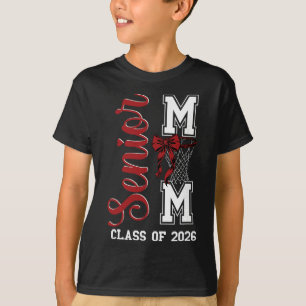 Camiseta Red Sketll Bow Mãe de Finalista Senior Mama Cl De