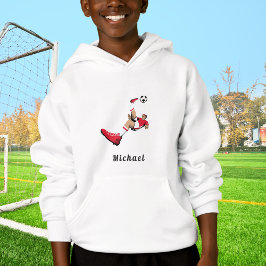 Camiseta Red Soccer Illustration Silhouette Kid Name
