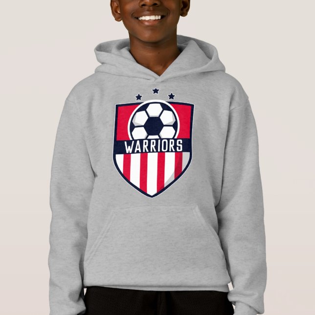 Camiseta Red Soccer Shield Team, Nome do Jogador e Número (Frente)