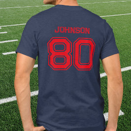 Camiseta Red Sports Team Personalizado Name, Number, Team M