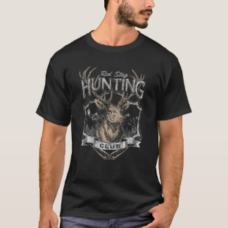 Camiseta Red Stag Hunting Club Deer Outdoor Vintage Graphi