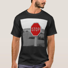 Camiseta Red Stop Road Sinal de fotografia minimalista