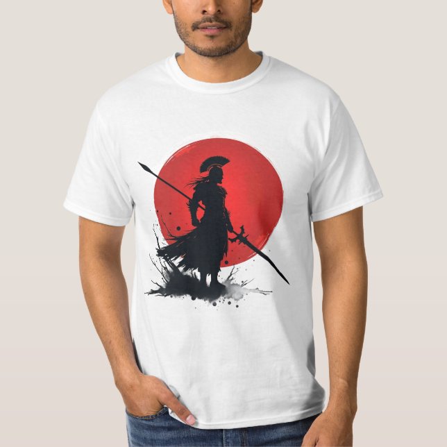 Camiseta Red Sun Samurai - Tee Inspirado (Frente)