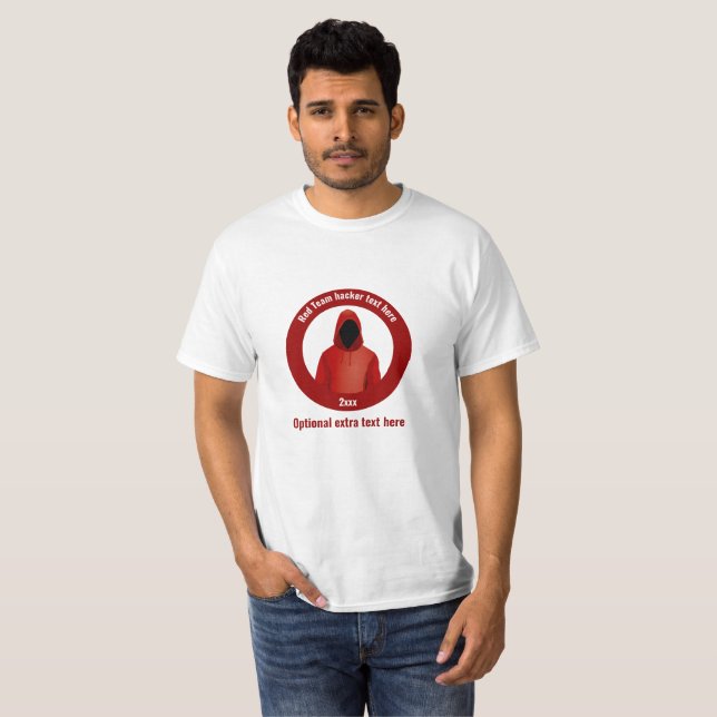 Camiseta Red Team com seu slogan - teste de informações/Can (Frente Completa)