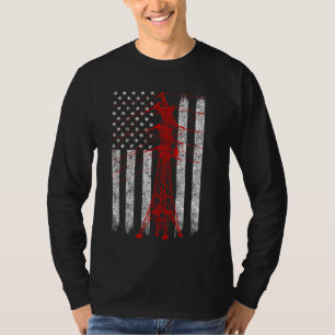 Camiseta Red Transmission Tower American Flag Lineman Eleit