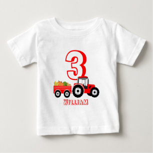 Camiseta Red Trator Truck Fazenda Produz Birthday Boy