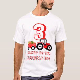 Camiseta Red Trator Truck Fazenda Produz Pai Birthday Boy