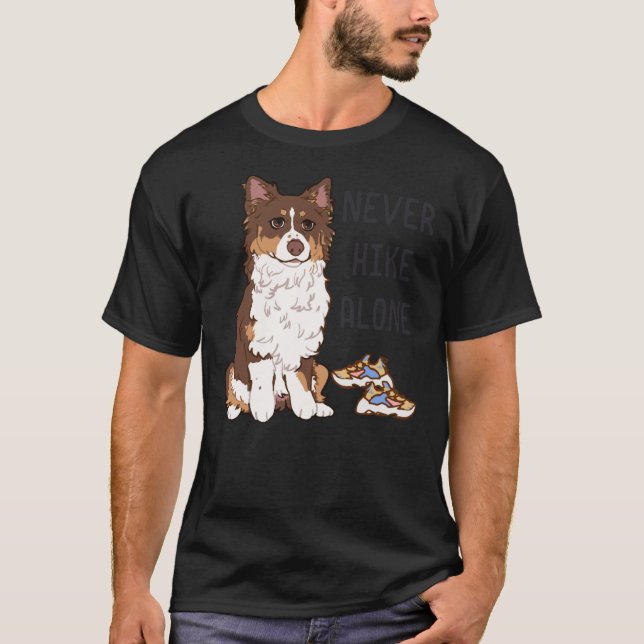 Camiseta Red tri australiano Shepherd - NUNCA HIKE ALONE Cl (Frente)