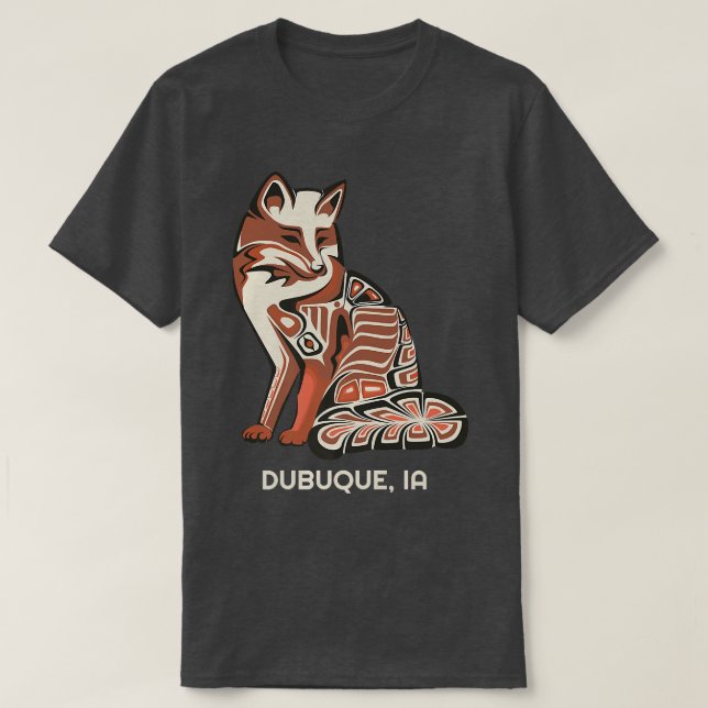 Camiseta Red Tribal Fo Dubuque Native American Artwork (Frente do Design)