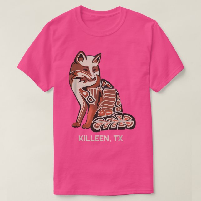 Camiseta Red Tribal Fox Killeen Native American Artwork Sty (Frente do Design)