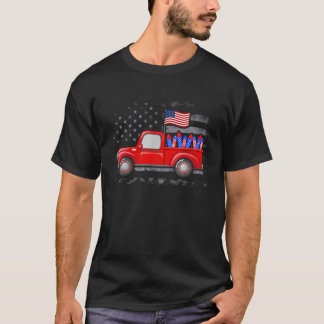 Camiseta Red Truck 4 de julho American Flag Firework USA T