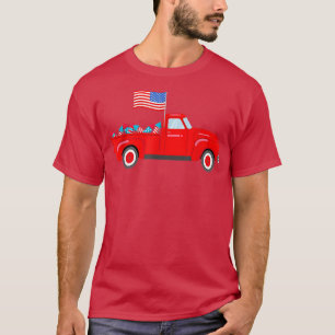 Camiseta Red Truck 4 de julho American Flag Firework USA T