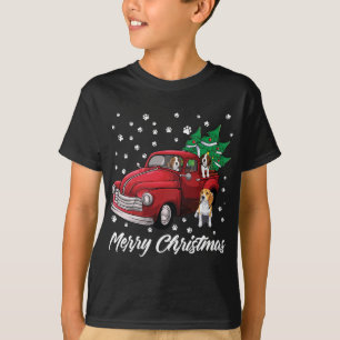 Camiseta Red Truck Feliz Árvore de Natal Beagle Dog Christm