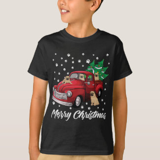 Camiseta Red Truck Feliz Árvore de Natal Cachorro de Natal