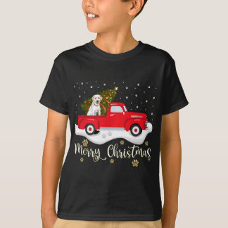 Camiseta Red Truck Feliz Árvore de Natal Labrador Retriever