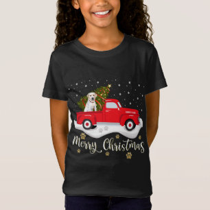 Camiseta Red Truck Feliz Árvore de Natal Labrador Retriever