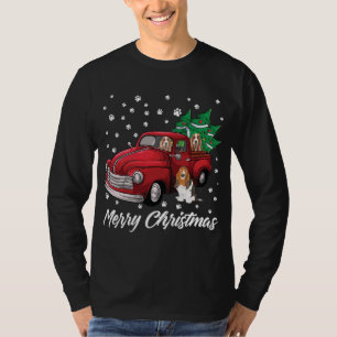Camiseta Red Truck Feliz Cristo de Caça de Árvore de Natal