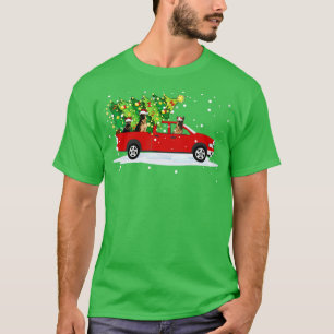 Camiseta Red Truck Feliz German shepherd de Árvore de Natal