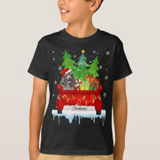 Camiseta Red Truck Felry Árvore de Natal Xmas Poodle Cachor
