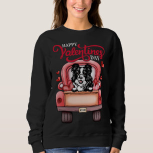 Camiseta Red Truck Happy Valentines Day Border Collie dog h
