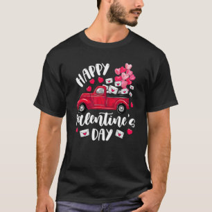 Camiseta Red Truck Happy Valentines Day Letters Postal
