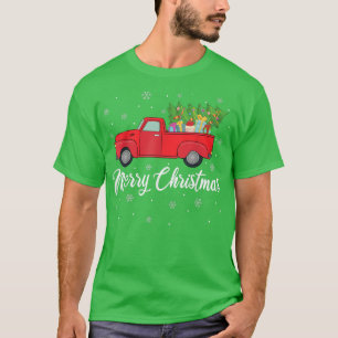 Camiseta Red Truck Lover Xmas Lights Tree Red Truck Feliz C