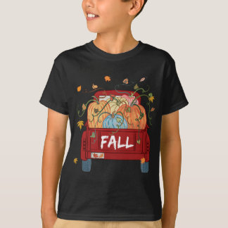 Camiseta Red Truck Pumpkin outono Dia de Ação de Graças Gif