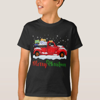 Camiseta Red Truck Video Game Controllers Feliz Natal M