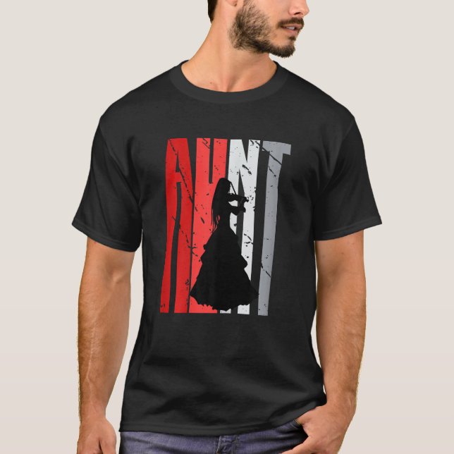 Camiseta Red Violin Aunt Violinist Girls Plays The Violin O (Frente)