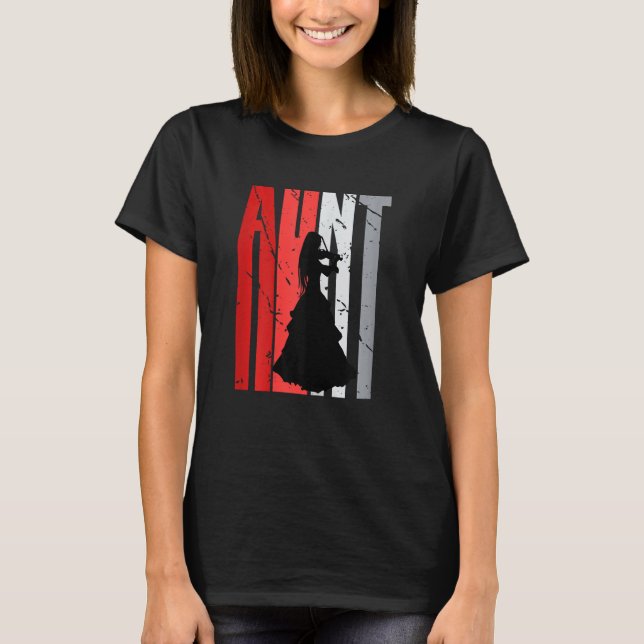 Camiseta Red Violin Aunt Violinist Girls Plays The Violin O (Frente)