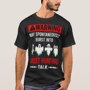 Camiseta Red Warning Ghost Hunting Paranormal