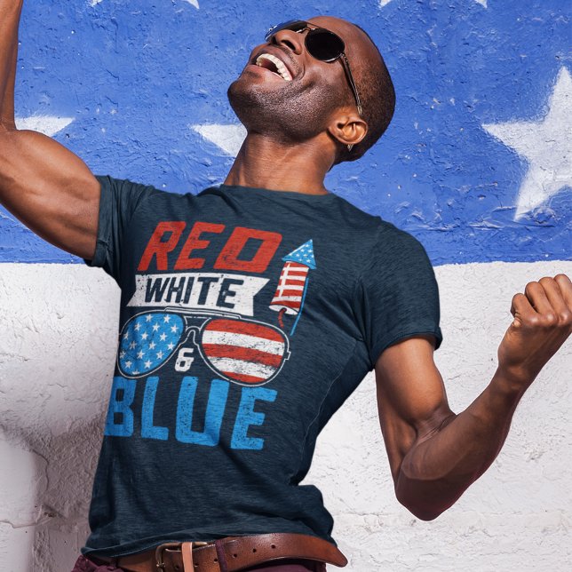 Camiseta Red, White, and Blue 4th of July (Criador carregado)