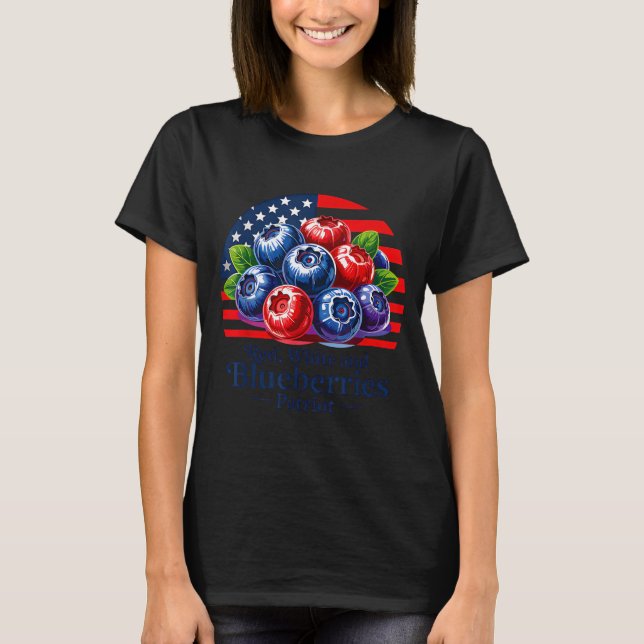 Camiseta Red White And Blueberries Christian Patriotic  (Frente)