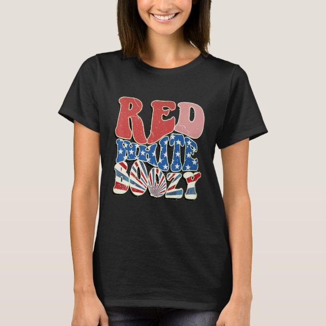 Camiseta Red White And Boozy 4th Of July Drinking Crew Part (Frente)